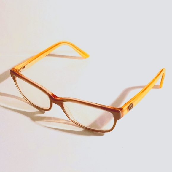 Vintage Gucci Eyeglasses GG 3151 RS8 Brown Coral Rectangular Frame Eyeglasses - Picture 1 of 10